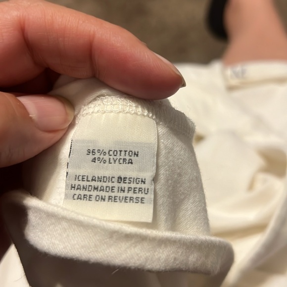 Matthildur white w/contrast stitching long sleeve top with boat neck - Picture 8 of 8